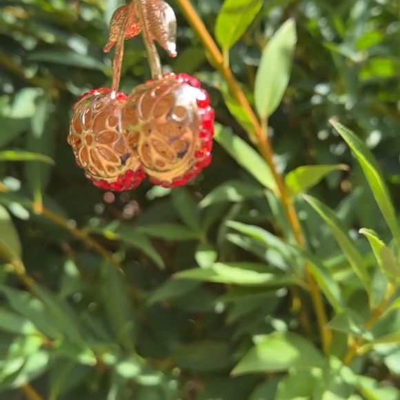Red and Gold Cherry Keychain with red rhinestones NWT - Picture 9 of 9